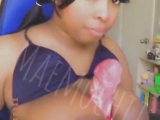 Black Tittie Bangs MASSIVE Bad Dragon Weenie