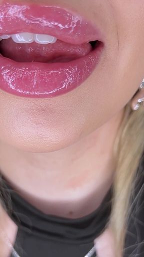 Glossy Lips Tease  drool Over My Shiny Wet Lips   Clip 1