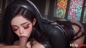 that dark and lustful nun straddled my big cock with her tight, soaking-wet pussy![ai]