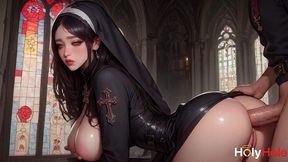 that dark and lustful nun straddled my big cock with her tight, soaking-wet pussy![ai]