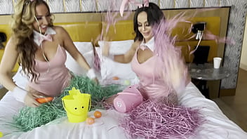 Naughty Easter Bunnies Richelle and Kiki Take a Pounding From Peter Green