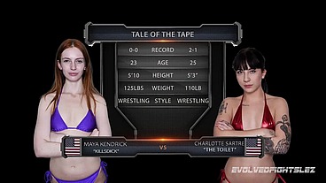 Maya Kendrick vs Charlotte Sartre Female Wrestling