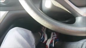 Milf gives a POV blowjob in the car park