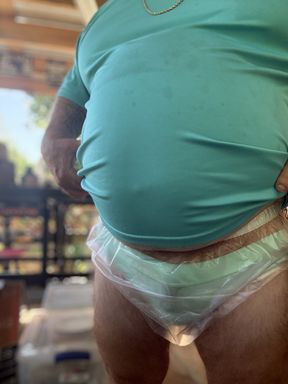 Mark Fletcher wearing pissed soaked panties shooting another big load