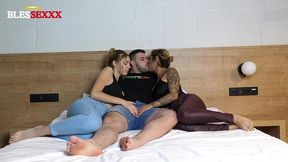 amazing bestie with her man s cock in the first threesome