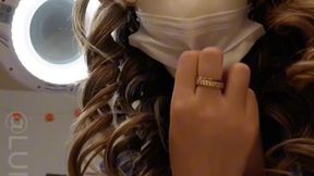 4 min POV Nurse Luna comes into the room for you physical exam very quietly, while she glows up she reveals she has tape gagged herself with microfoam tape and proceeds to touch your dick, and stroke it until you cum, you of course allow it