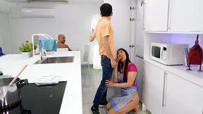 Teen Katana's Steamy Kitchen Blowjob with Stepbrother Jordi, XXX Video