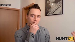 HUNT4K. Best friend sneaks into pussy of buddy's GF in front of him