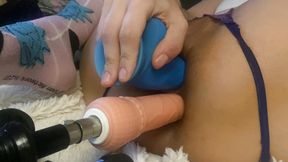 Double Pen While Fucking Fuck Machine