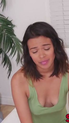 Young latina Kat Arina fucking before stepbro facial   Clip 1