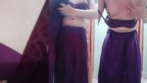 indian trans woman gaurisissy fucked in pink saree like a whore