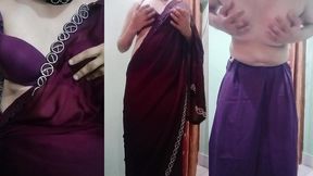 indian trans woman gaurisissy fucked in pink saree like a whore