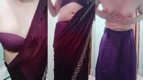 indian trans woman gaurisissy fucked in pink saree like a whore