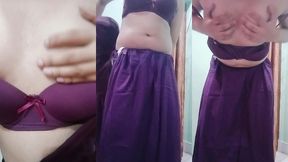 indian trans woman gaurisissy fucked in pink saree like a whore