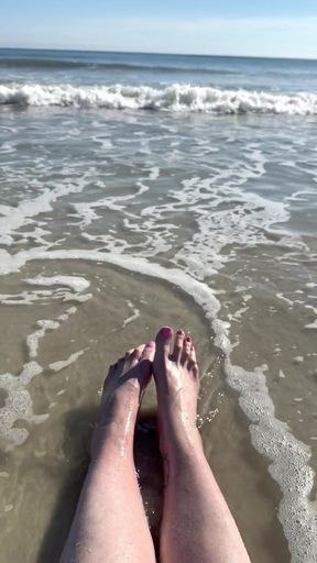 Waves Crashing on Size 16 Feet & Legs