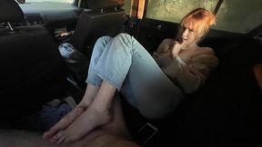 Outdoors Blowjob & Footjob: Cheating with BFF