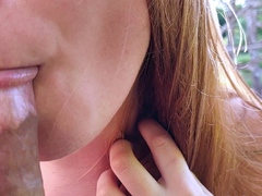 Blonde teen gives handjob and blowjob