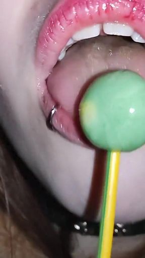 Marishka showed how she sucks dick on the example of chupachups