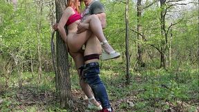 A Wife'_s Walk With her husband'_s best Friend Ended in Hot Sex Near a Tree