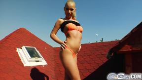 ”Cum shower covers hot blondes face”