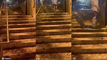 Guy caught peeing in the street