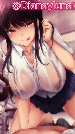 Your hot student seduces you using her slimy, deep mouth after class   Clip 2