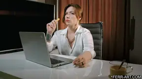 Office accountant Sata Jones loves sucking dick and gets creampied