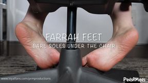 Farrah Feet Bare Soles Under the Chair