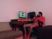 COMPUTER WANK CUM ON MY RED SOCKS