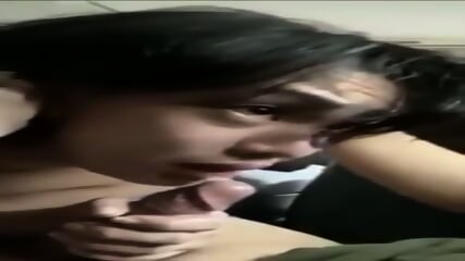 Horny beautiful asian girl blowjob in car