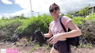 Amateur beautiful girlfriend flashing tits on a public beach