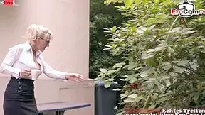 Big Titted German Blonde Cougar With Glasses Pounded Inside African Nylons