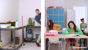 college student found a sneaky glory hole in the classroom wall