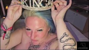 sluttin outdoors at cap d agde on the balcony