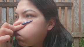 Puff out your cheeks, pinch your nose, hold your breath