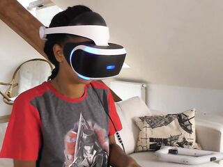 Isabel has a fresh game in her Playstation VR but that babe needs..