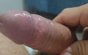 Young Man with a Big Dick Has a Triple Orgasm in the Mirror.