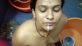 Cum in mouth in bathroom full nude enjoying romantic homemade bathroom blowjob