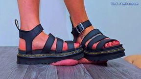 Shredding Your Cock & Balls Under My Doc Martens Sandals - D3 Bug Cam - Trample CBT Trampling Crushing Crush Standing Ballbusting Shoe Foot Feet Heel Fetish