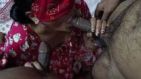 Indian Bengali Housewife Boudi Double Cock Suck