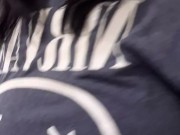 Grunge girl masturbates in public mall bathroom