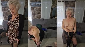 je fait un essayage sexy et me caresse ma chatte humide