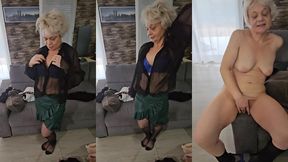 je fait un essayage sexy et me caresse ma chatte humide