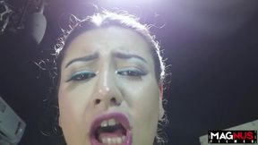 Sticking Various Dildos in Pussy and Big Ass