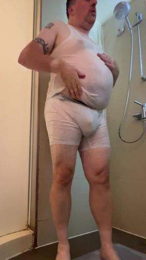 Wet White Clothes Shower One