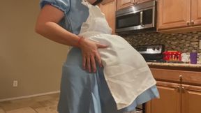 Pretend Pregnant Madeline Maid Cleaning and Waddle