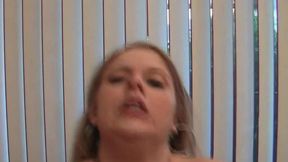 Blonde MILF Sucks Thick Cock and Takes Facial