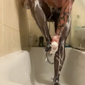 Shower in tights