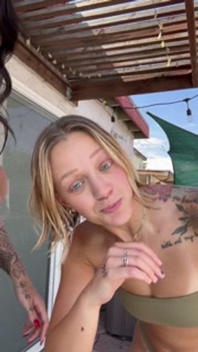 Hot lesbians kissing and loving on each other grabbing ass