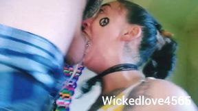 Pacifist Hippie Girl's Insane Deepthroat Destruction!